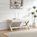 Comfort Double Bench Upholstered With X Crossed Legs Home Essentials