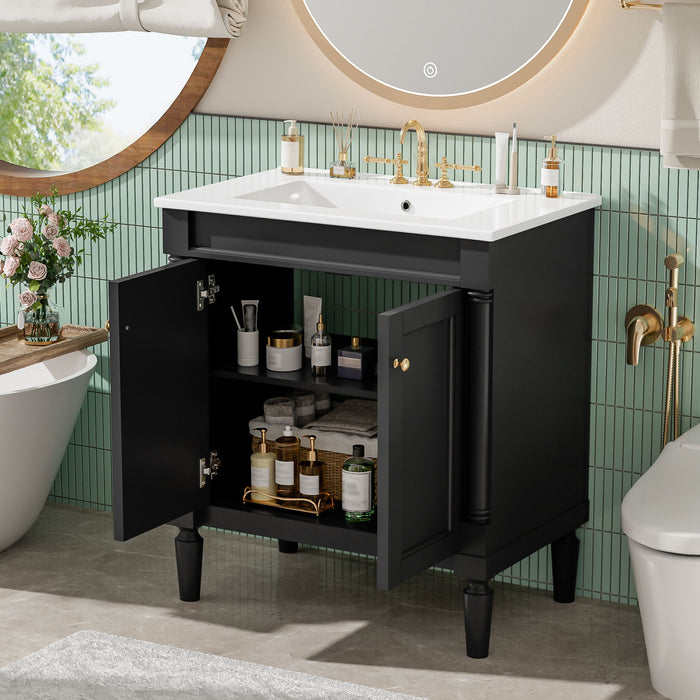 Bathroom Vanity Cabinet With Sink, Soft Close Doors, Storage Cabinet Hearth and Haven