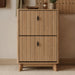 Entryway Shoe Cabinet With Flip Down Storage, Ultra Thin Freestanding Design For Home Use - Oak Home Essentials