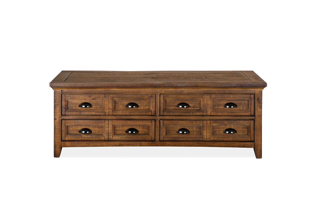 Bay Creek - Lift Top Storage Cocktail Table With Casters - Toasted Nutmeg Magnussen Furniture