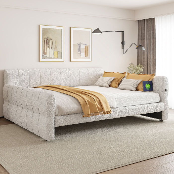 Upholstered Platform Bed With USB Charging Dreamland