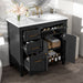Bathroom Vanity With Sink, 1 Tip Out Drawer, 3 Side Drawers, Adjustable Shelf Noble House