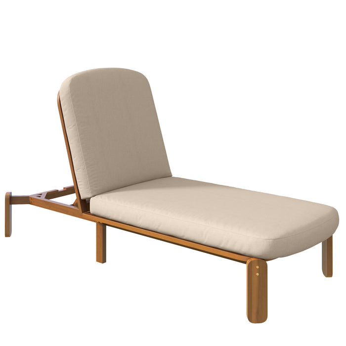 Outdoor Chaise Lounge With Adjustable Backrest Hearth and Haven