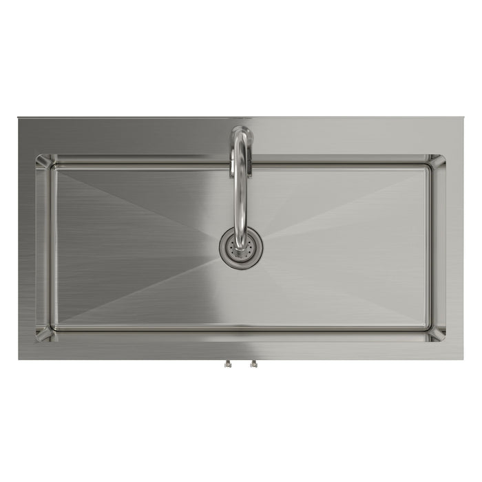 Reed - Deluxe Laundry Cabinet With Pull-Out Faucet And Stainless Steel Sink Simpli-Home
