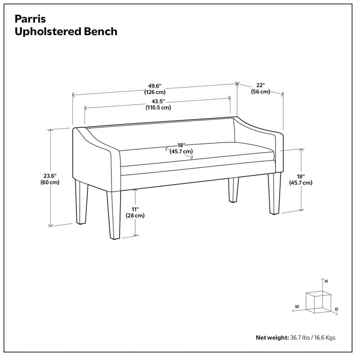 Parris - Contemporary Upholstered Bench Simpli-Home