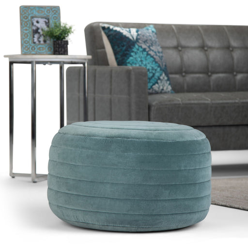 Vivienne - Upholstered Round Pouf Simpli-Home