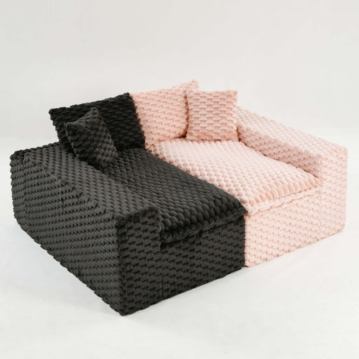 Multifunctional Sofa Pink Black, Fits 4 People Home Essentials