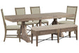 Paxton Place - Extendable Trestle Dining Table Set Magnussen Furniture