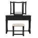 Bedroom Vanity Set With Foldable Mirror And Stool - Black Home Essentials