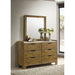 Packard - 6 Drawer Dresser With Mirror - Oak Furniture Max