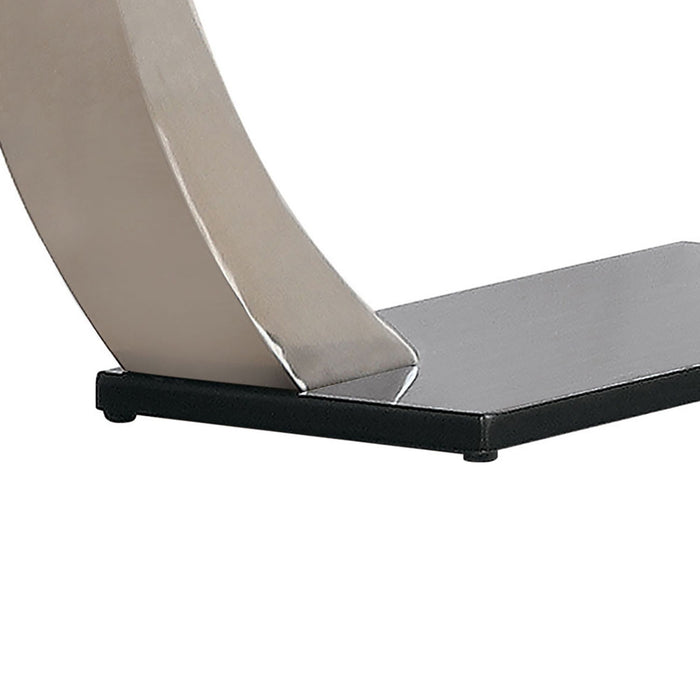 Lana - Satin Glass Top Base Console Table - Silver Furniture Max