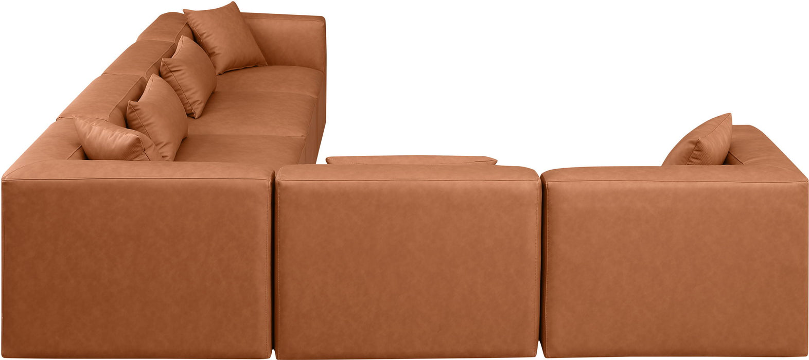 Cube - 6 Piece Modular Corner Sectional - Cognac Meridian Furniture