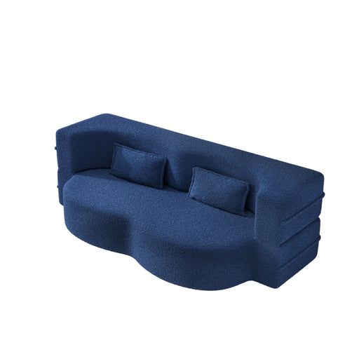 Modern Floor Sleeper Sofa Bed With 2 Pillows, Convertible Twin Size Folding Mattress For Living Room Home Essentials