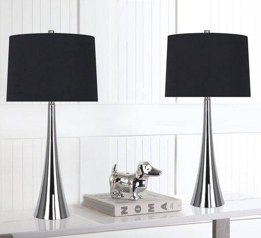 Diana - Contemporary Table Lamp (Set of 2) - Polished Nickel / Black Satin Lumi Source
