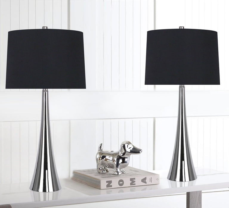 Diana - Contemporary Table Lamp (Set of 2) - Polished Nickel / Black Satin Lumi Source