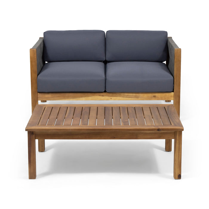 Laurel Outdoor 4 Seater Chat Set_Loveseat & Coffee Table & Club Chair