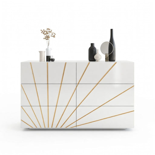 Oro - Double Dresser 6 Drawers - White Franco Spain