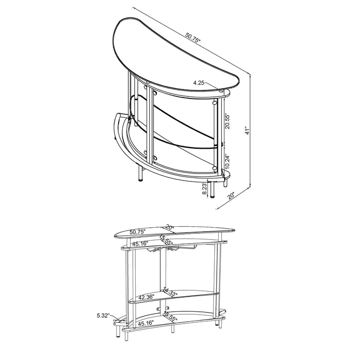 Strick - Freestanding Glass Top Home Bar Wine Cabinet - White Furniture Max