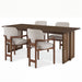 5 Piece Indoor Dining Set, Table & 4 Chairs Noble House
