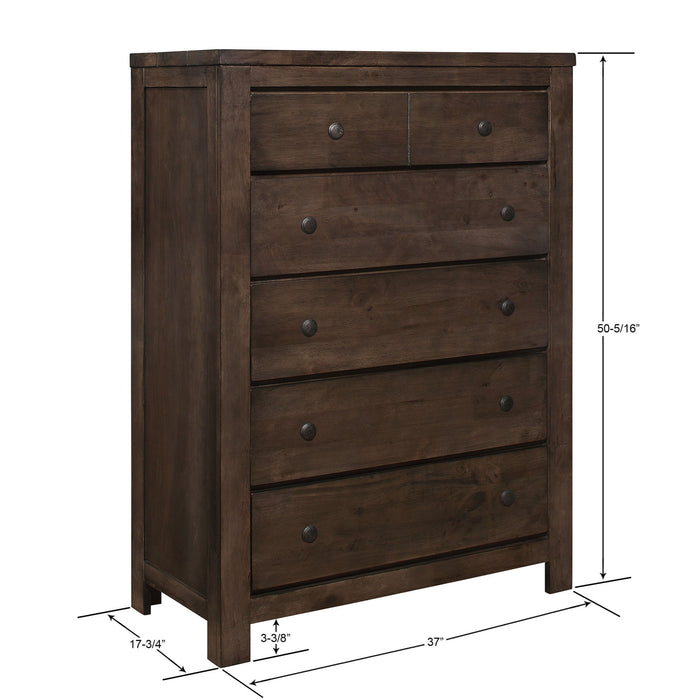 5 Drawer Chest, 1 Piece - Brown