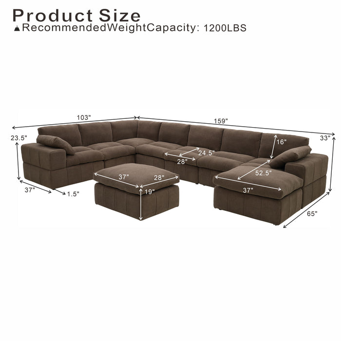 Sectional, Large Arms, Toss Pillows Included Home Essentials