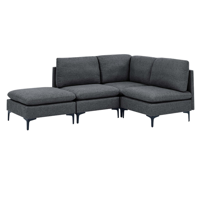 Upholstered Modular Sectional With Tall Legs, Medium Firm Seat Home Essentials