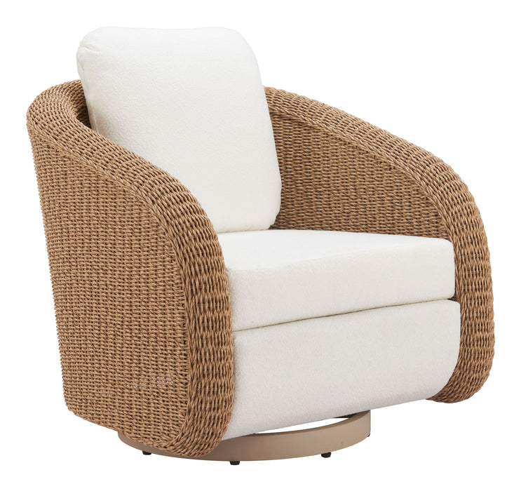 Solara - Outdoor Swivel Chair - Ivory Zuo Modern