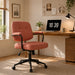 Button Mid Back Swivel Desk Chair With Curved Armrest - Pink Home Essentials