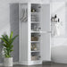 Tall Freestanding Bathroom Storage Cabinet With Adjustable Shelves And Side Hooks Hearth and Haven
