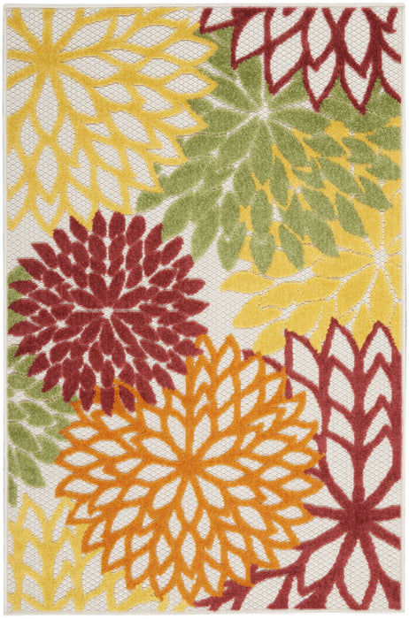 3' X 5' Floral Power Loom Area Rug - Red