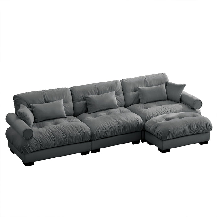 Super Comfort Oversized Modular Sectional Sofa With Movable Ottoman