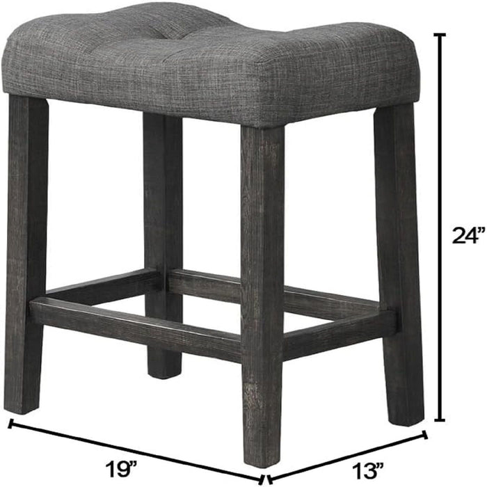 Transitional Style Counter Height Dining Stool With Footrest (Set of 2) Home Essentials