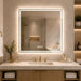 36 X 36 LED Bathroom Mirror With Dimmable Frosted Light Band, 3 Color Temperatures, Anti Fog, Memory & Auto Off - Silver Daily Nest