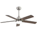 42" Ceiling Fan With Reversible DC Motor, LED Light, 5 Blade Design - Nickel Daily Nest