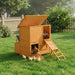 Chicken Coop, Large Chicken Coop With 3 Nesting Boxes, Foldable Ramp And Flip Up Asphalt Roof - Orange Daily Nest