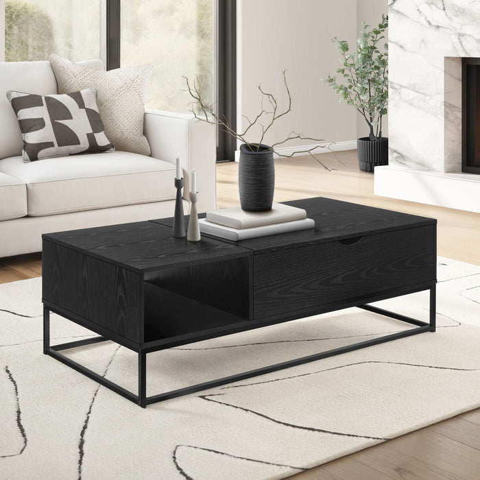 Coffee Table With Lift Top, Storage, Living Room Accent - Black 8th Street
