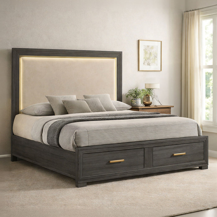Colorado - Bed With Upholstered LED Headboard Matrix Furniture Group