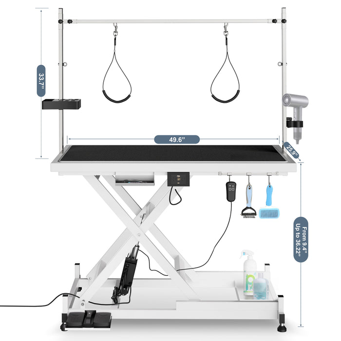 Super Deluxe Electric Pet Grooming Table, Height Adjustable Daily Nest
