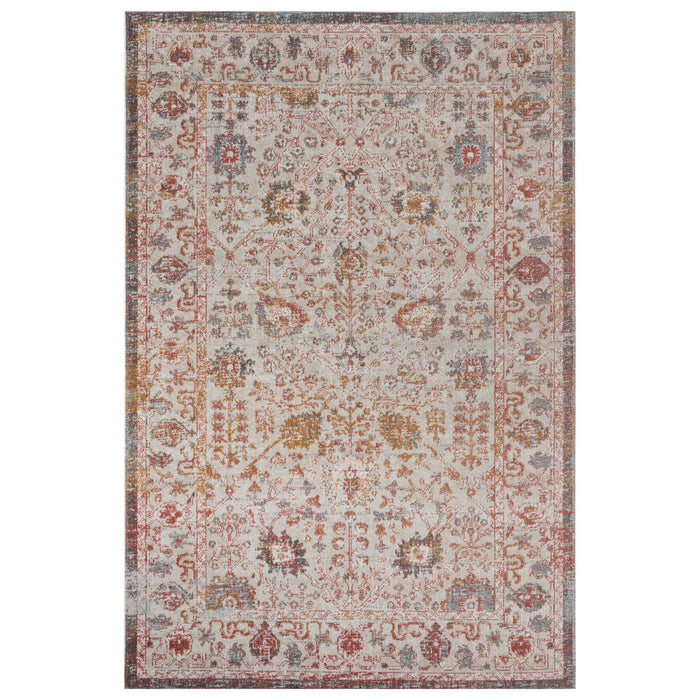 8' X 10' Floral Stain Resistant Indoor & Outdoor Area Rug - Beige