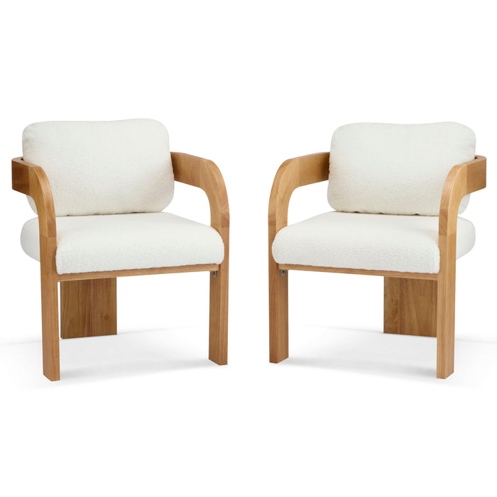 2 Pack Dining Chairs With Pillow Back Noble House