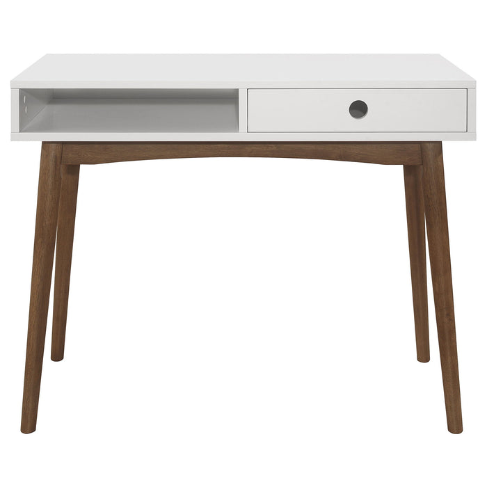 1 Drawer Writing Desk, Compact Size For Home Office - White Furniture Max