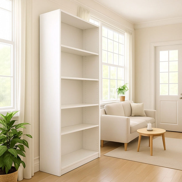 5 Tier Bookshelf Storage Cabinet With Anti-Tip Kit Home Essentials