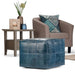 Manning - Square Pouf - Teal Simpli-Home
