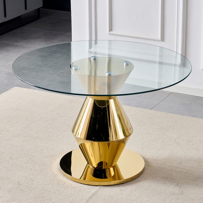 Round Dining Table - Gold Home Essentials