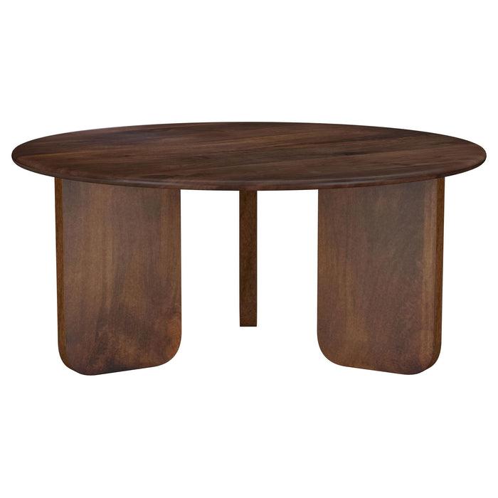 Columbo - 3 Piece Coffee And End Table Set With Round Tops - Brown Furniture Max