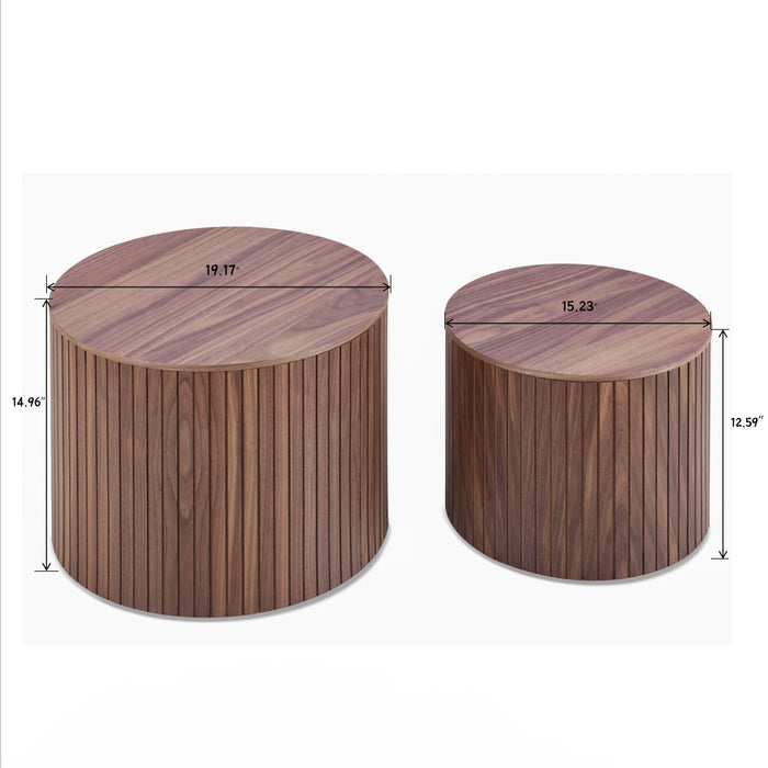 Handcrafted Nested Table Set, 2 Pieces Home Essentials