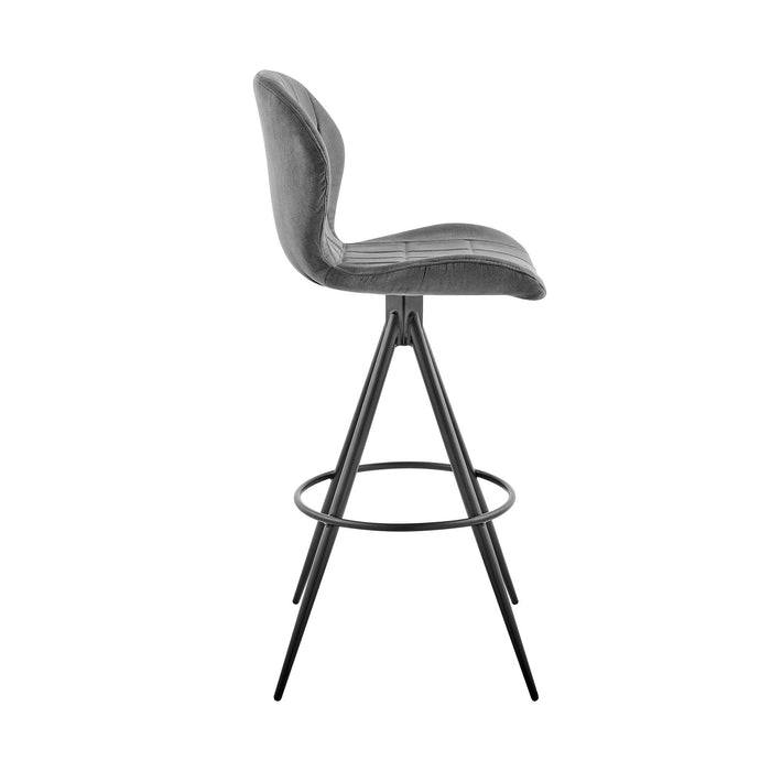 39" Iron Bar Height Bar Chair - Charcoal / Black