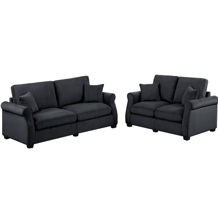 Contemporary 2 Piece Sofa Set With Matching Pillows Home Essentials