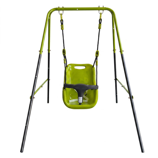 Xns001 - Baby Swing With Safety Seat Indoor / Outdoor - Black / Green Daily Nest
