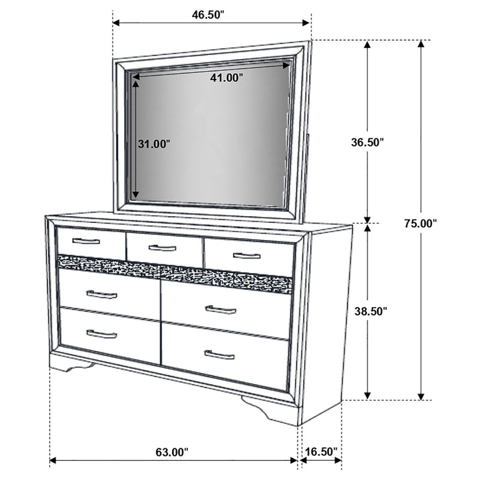 7 Drawer Dresser With Mirror - White Furniture Max
